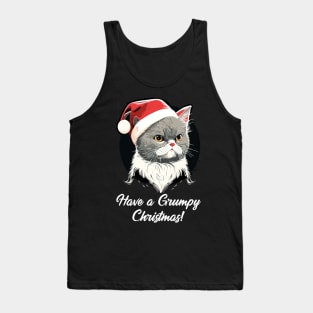 Cute Ugly Christmas Cat Women Men Kids Funny Cat Christmas Tank Top